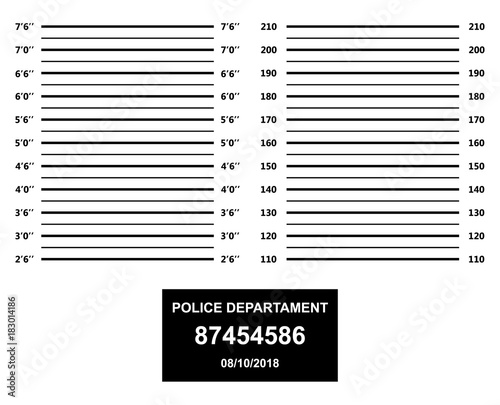 Police mugshot. Police lineup on white background.