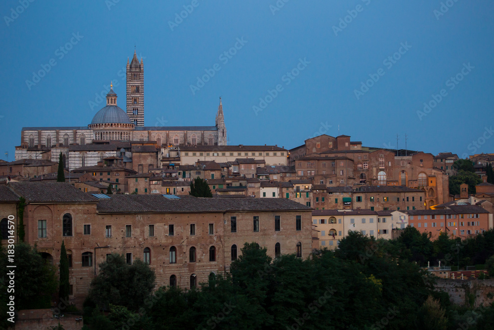 Siena by night, Tuscany, Italy