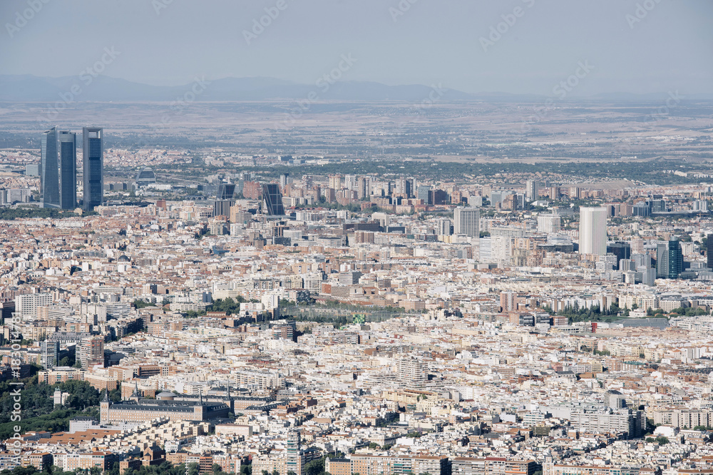 Cityscape skyline view of Madrid