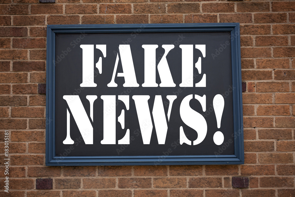 Conceptual Hand Writing Text Caption Inspiration Showing Announcement Fake News Business Concept For Propaganda Newspaper Fake News Written On Frame Old Brick Background With Copy Space Stock Photo Adobe Stock