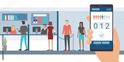 Fast queue app on smartphone