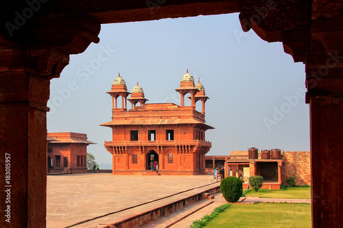 Diwan-i-Khas (Hall of Private Audience) seen from Diwan Khana-i-Khas in Fatehpur Sikri, Uttar Pradesh, India photo