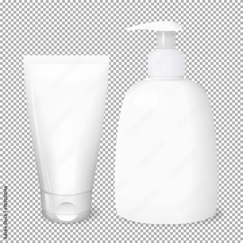 White bottle and tube templates White bottle and tube templates