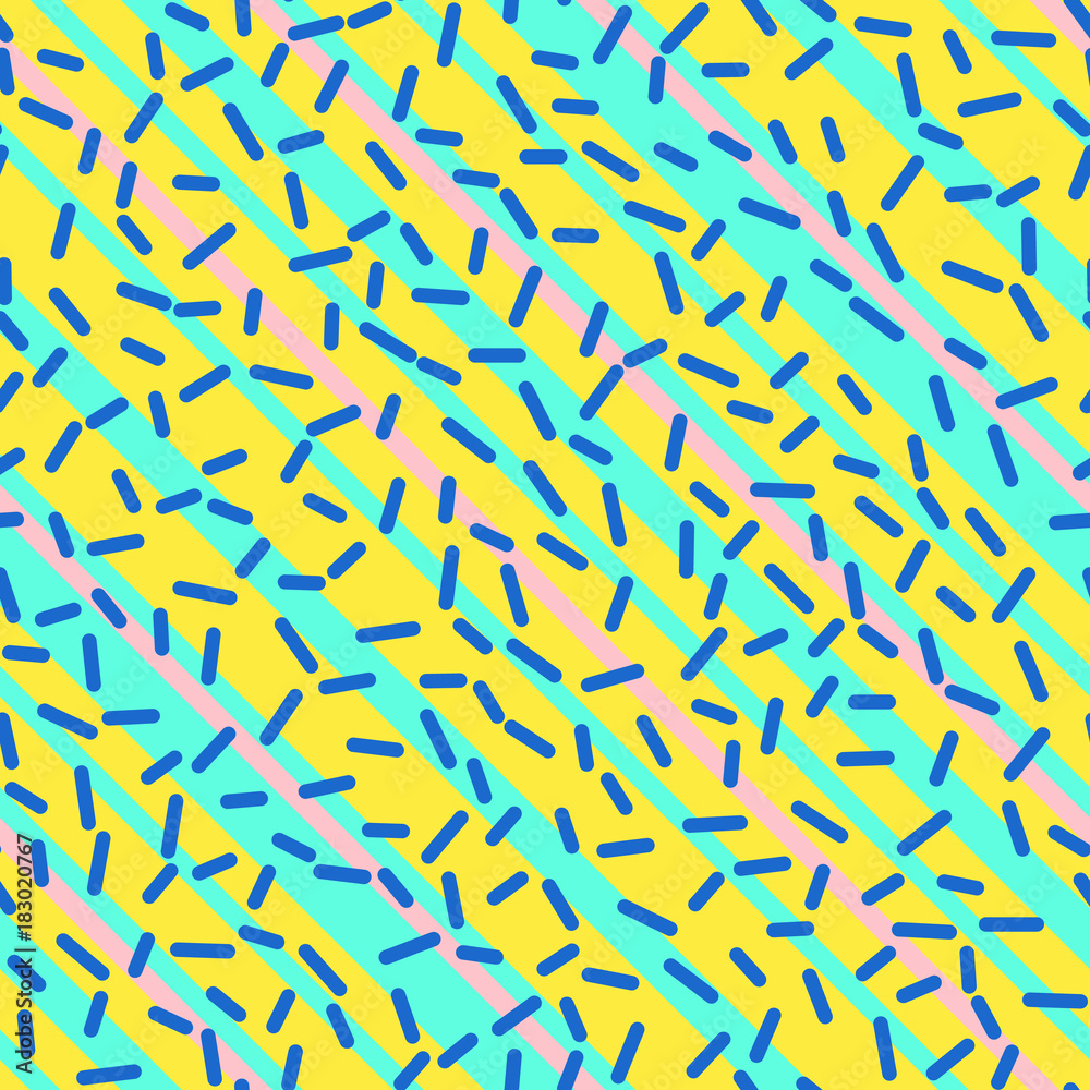 Retro Seamless Pattern in Memphis Style Design Retro Seamless Pattern in Memphis Style Design