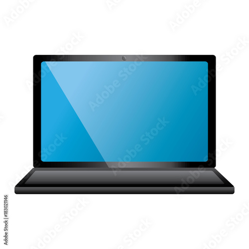laptop computer device wireless digital keyboard screen vector illustration
