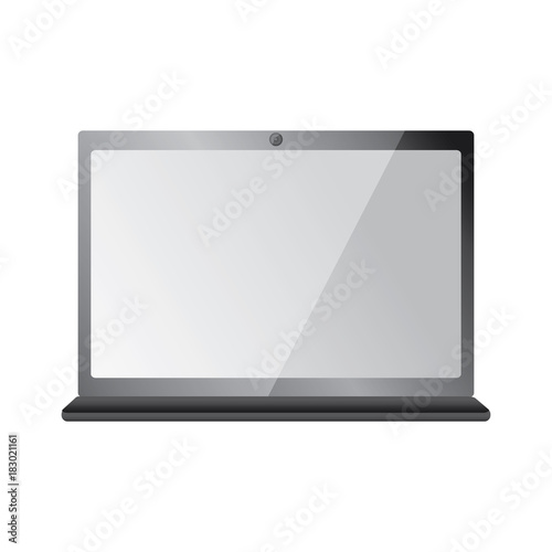 laptop computer device wireless digital keyboard screen vector illustration