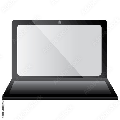 laptop computer device wireless digital keyboard screen vector illustration
