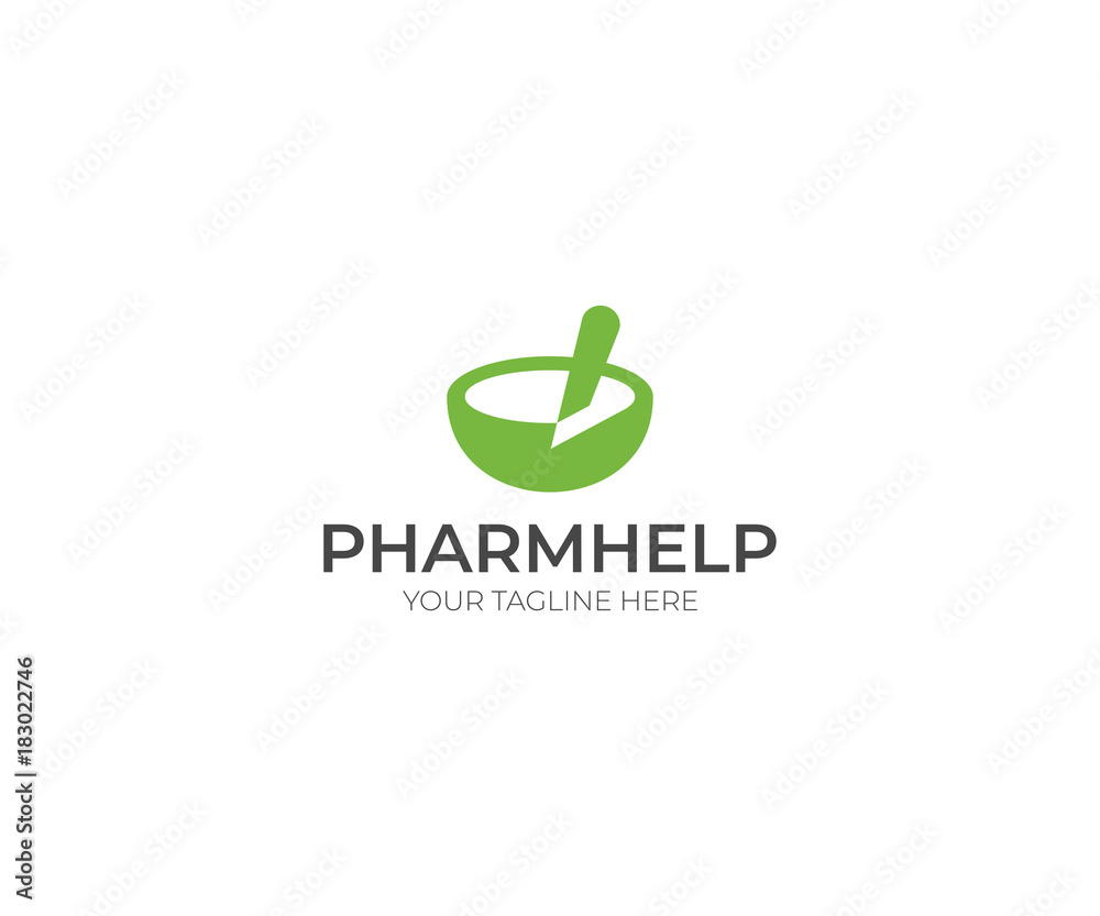 Pharmaceutical Help Logo Template. Pharmacy Vector Design. Medical Consultations Illustration Pharmaceutical Help Logo Template. Pharmacy Vector Design. Medical Consultations Illustration