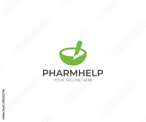 Pharmaceutical Help Logo Template. Pharmacy Vector Design. Medical Consultations Illustration