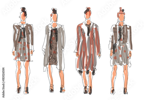     Sketched Fashion Women Models 