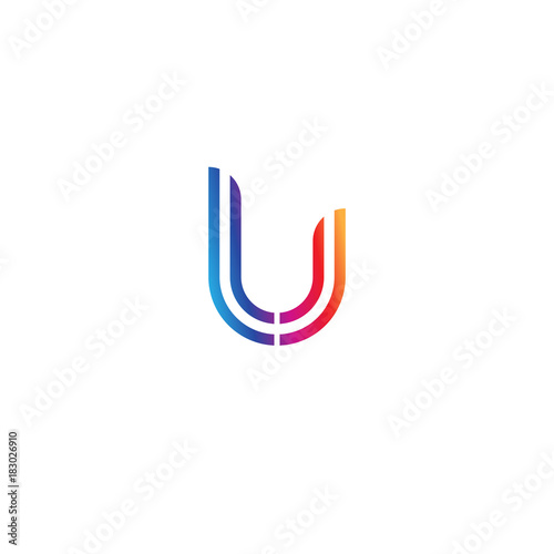 Free Download Initial lowercase letter lu, linked outline rounded logo, colorful vibrant gradient color - GFXLoad