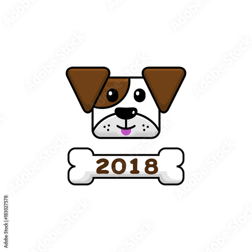 Symbol of the new year 2018 - funny dog