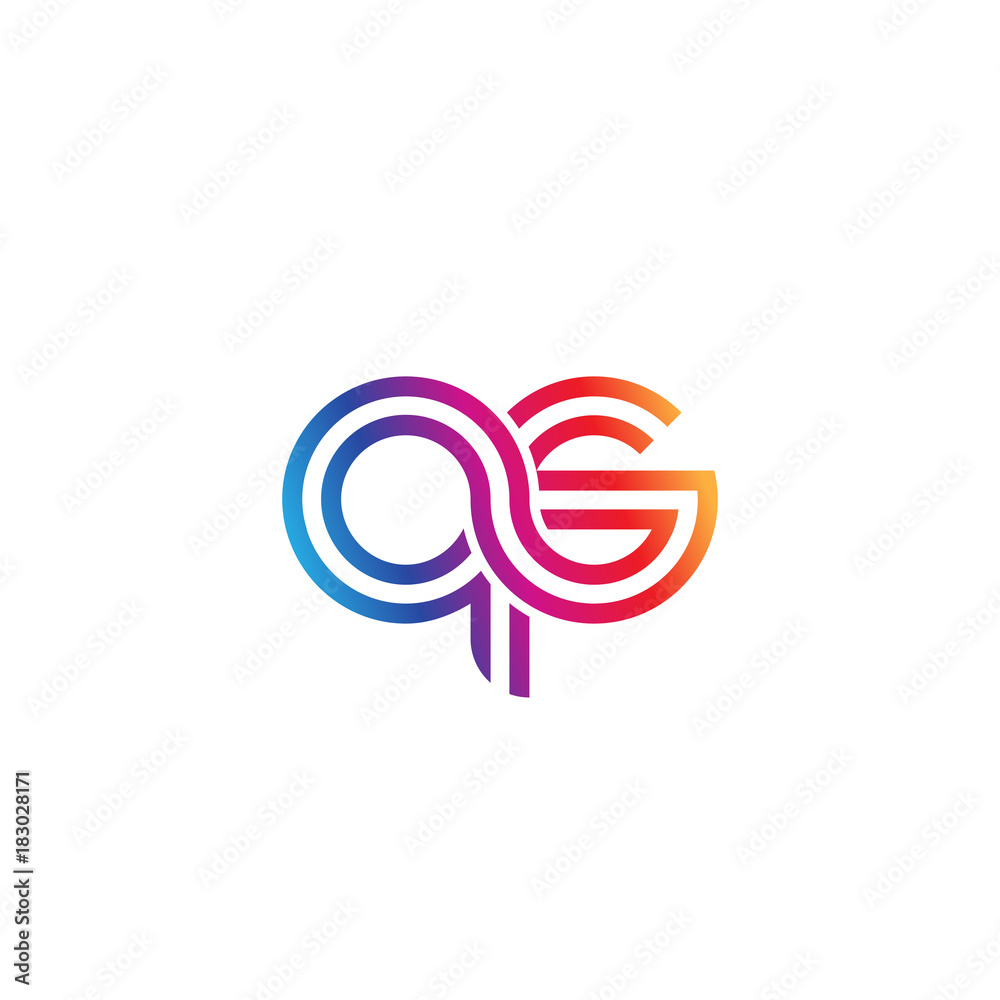 Initial lowercase letter qs, linked outline rounded logo, colorful vibrant gradient color Initial lowercase letter qs, linked outline rounded logo, colorful vibrant gradient color