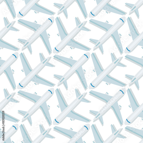 Airplane seamless pattern background aircraft transportation travel way design journey speed aviation vector illustration. photo