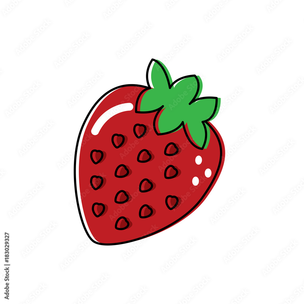 Fototapeta premium strawberry fruit delicious vitamins nutrition food vector illustration