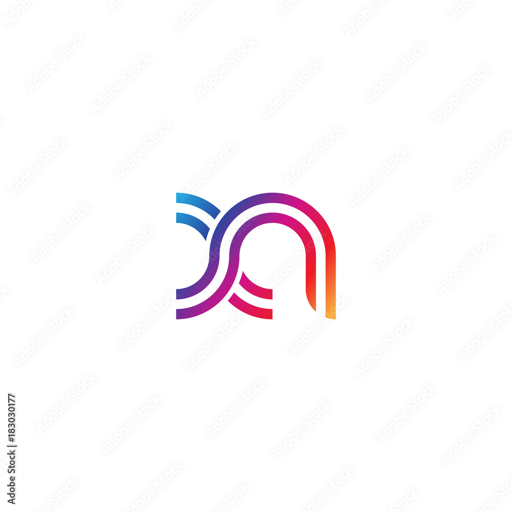 Initial lowercase letter xn, linked outline rounded logo, colorful vibrant gradient color Initial lowercase letter xn, linked outline rounded logo, colorful vibrant gradient color