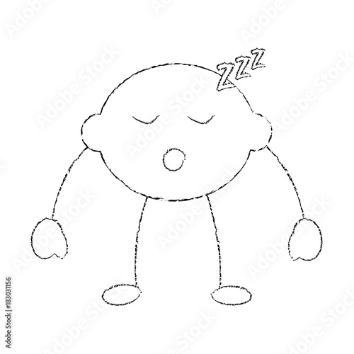 lime or lemon sleeping fruit kawaii icon image vector illustration design  sketch line