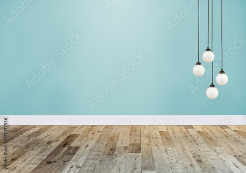 empty room interior decoration and wooden floor concept  decorative and home  office for hotel background. 3d illustration