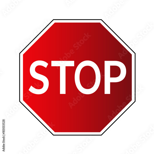 Stop traffic road sign. Prohibited red road sign isolated on white background Volume effect. No transportation attention icon. Street road danger warning icon. Symbol danger Vector illustration