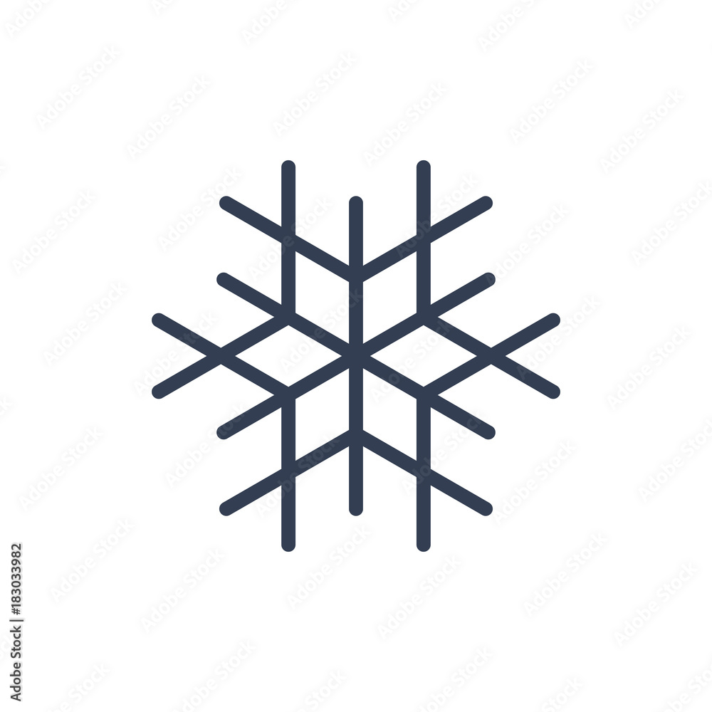 Snowflake icon. Black silhouette snow flake sign, isolated on white background. Flat design. Symbol of winter, frozen, Christmas, New Year holiday. Graphic element decoration. Vector illustration Snowflake icon. Black silhouette snow flake sign, isolated on white background. Flat design. Symbol of winter, frozen, Christmas, New Year holiday. Graphic element decoration. Vector illustration