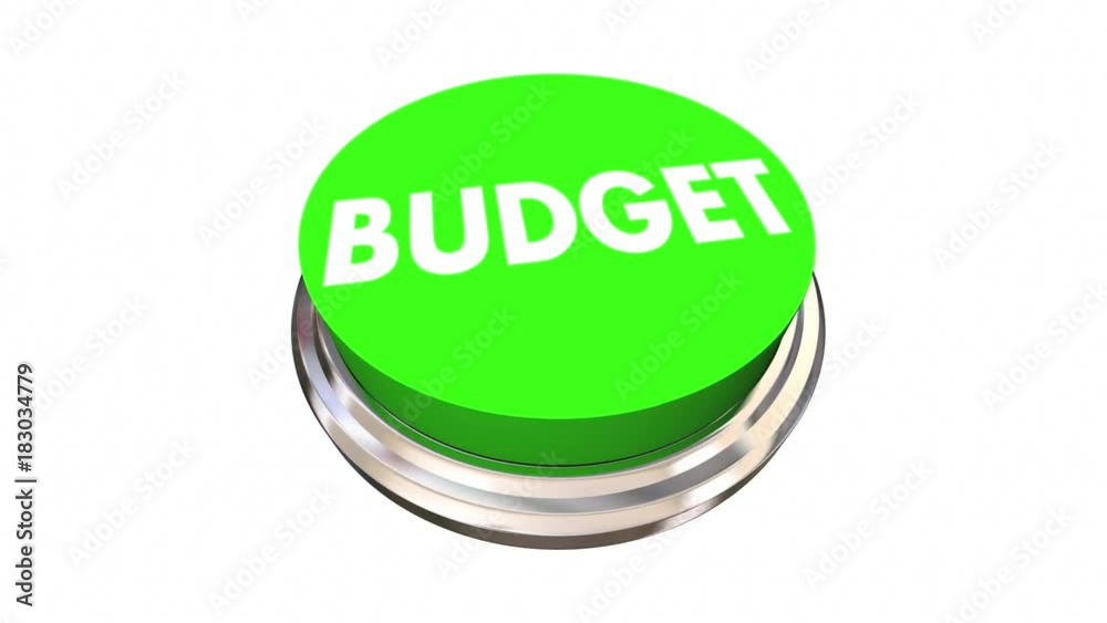 Budget Green Button Spending Money Financial Planning 3d Animation Budget Green Button Spending Money Financial Planning 3d Animation
