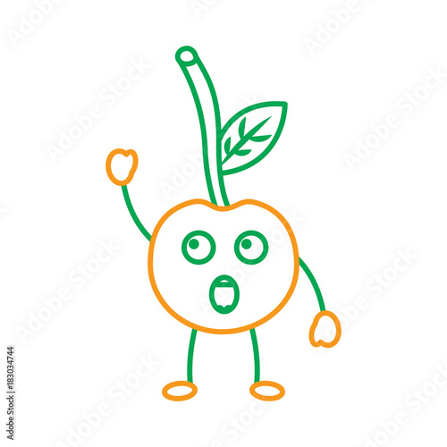 cherry yelling talking fruit kawaii icon image vector illustration design 