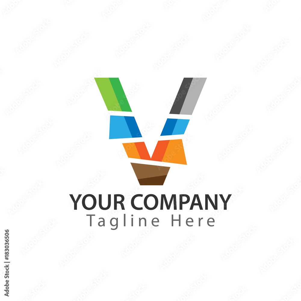 Creative Letter V logo Design. Colorful logos have a cheerful, happy, and  active impression. Stock Vector | Adobe Stock