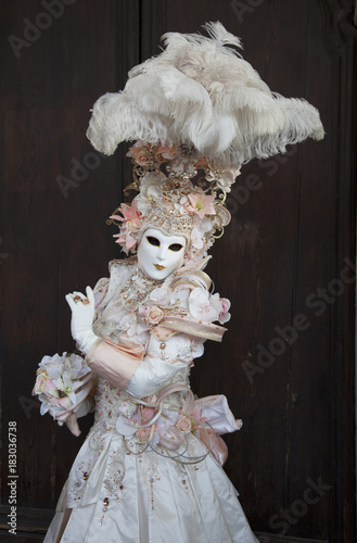Colorful carnival masks at the wonderful festival in Venice Italy