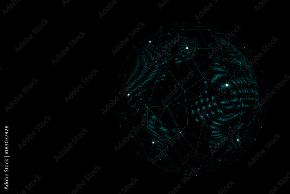 World map dot, connect, Global network World map dot, connect, Global network