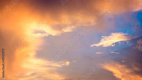 Cloudy sky  Evening sun background © boyhey