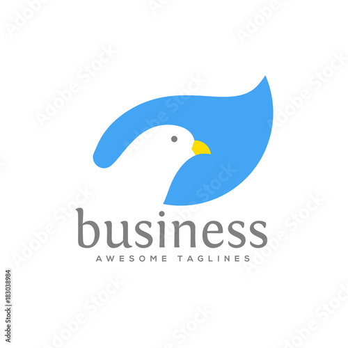 dove vector logo concept illustration, falcon Bird logo, animal rescue foundation , flying Dove logo. blue Bird icon, animal Bird sign peace symbol