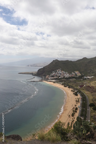 View from above on beautiful beach in Canary Islands