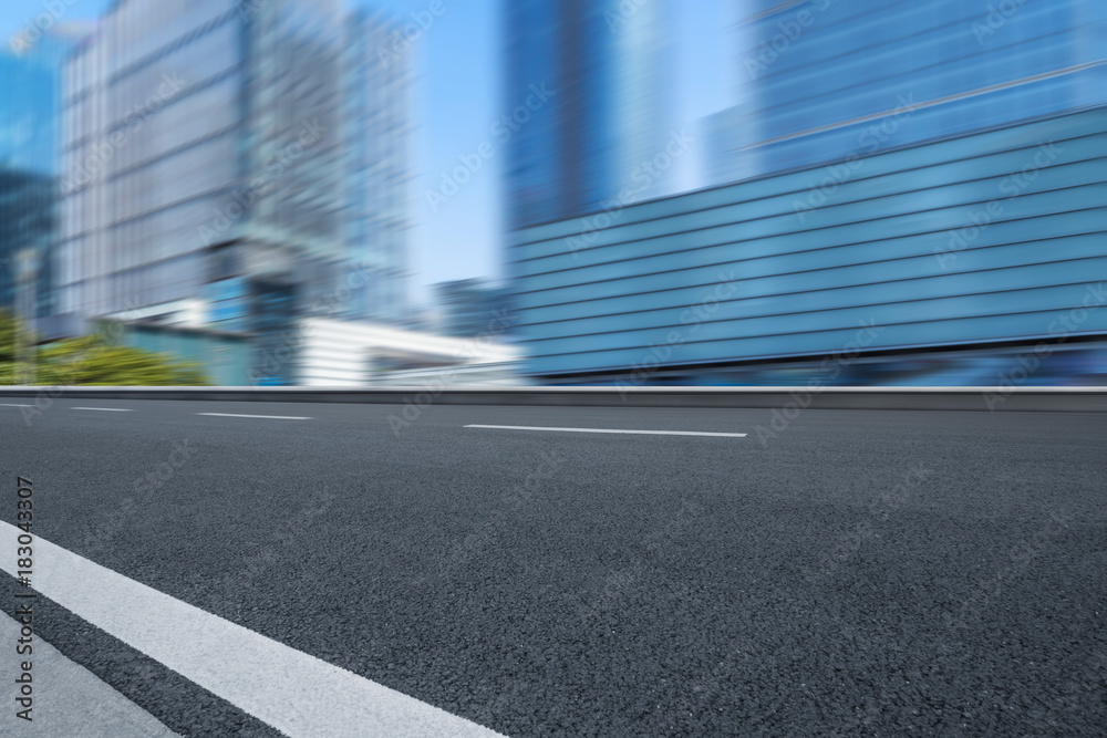 Empty urban road and modern skyline. Empty urban road and modern skyline.