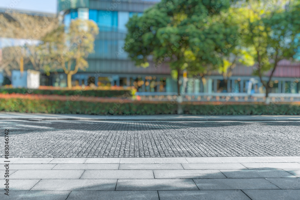 Fototapeta premium modern buildings and empty pavement in china..