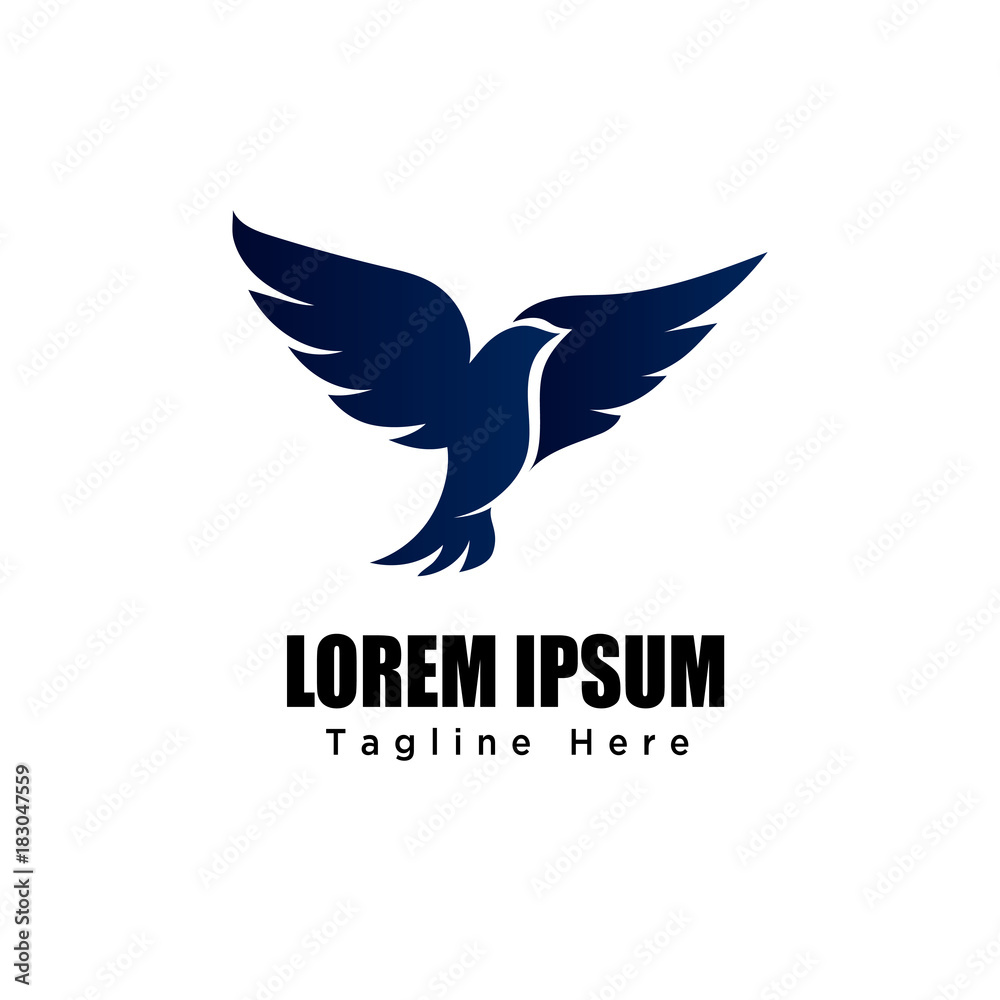 flying dove bird art logo