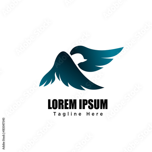 flying dove bird art logo
