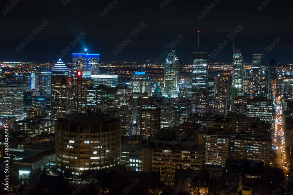 Montreal Downtown Skyline Night
