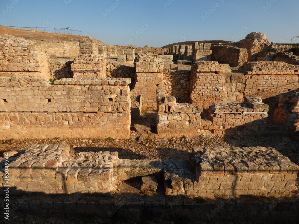 Ciudad romana de Valeria en Cuenca.Yacimiento romano en la Hoz del río Gritos en la localidad de Valeria, municipio de Las Valeras en Castilla-La Mancha (España)