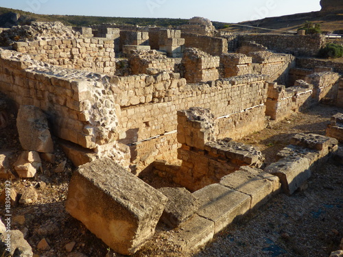 Ciudad romana de Valeria en Cuenca.Yacimiento romano en la Hoz del río Gritos en la localidad de Valeria, municipio de Las Valeras en Castilla-La Mancha (España)