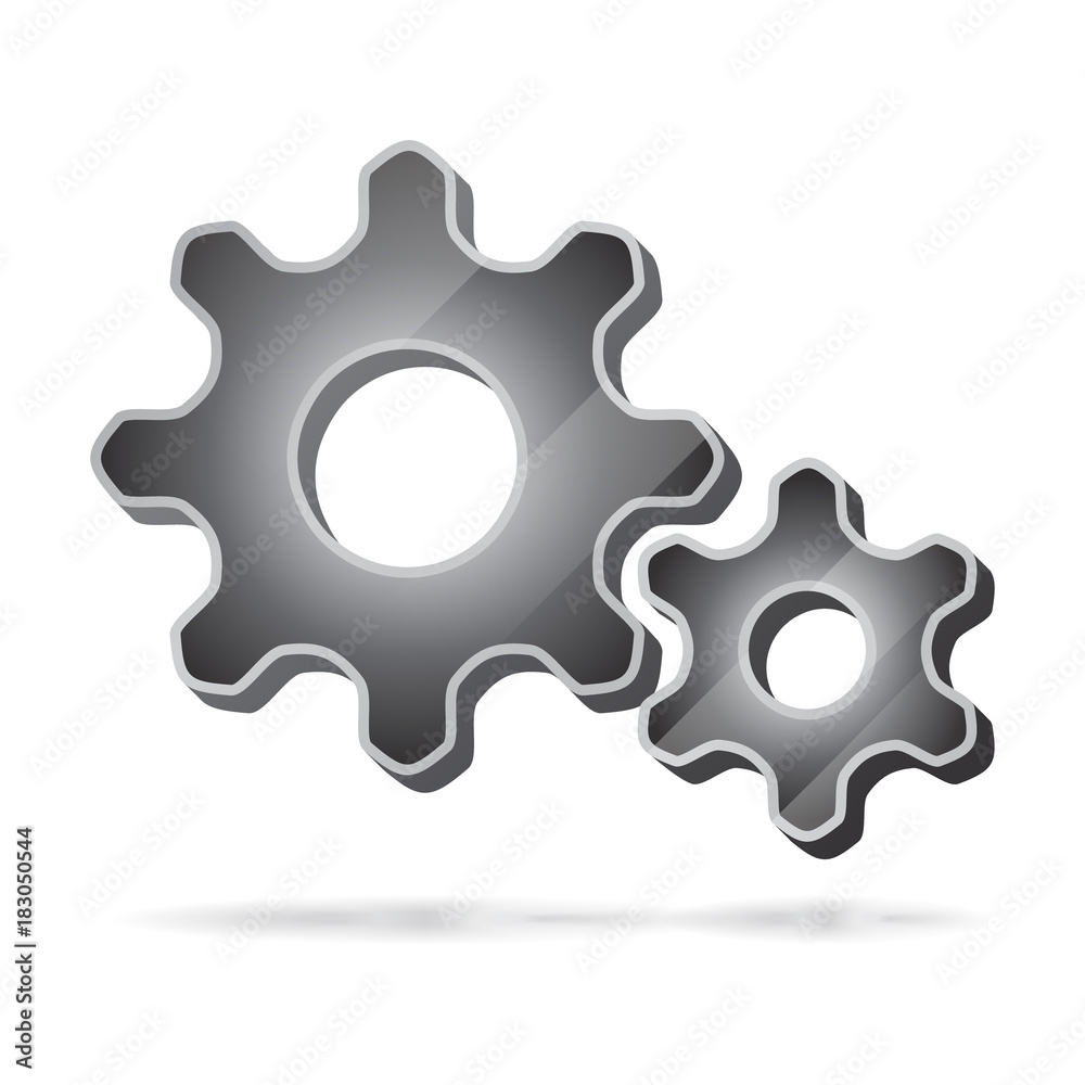 3d gears symbol vector 3d gears symbol vector