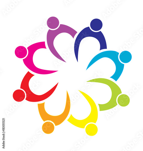 Teamwork people coming together for change icon