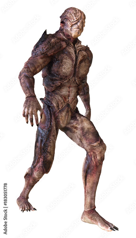 Alien monster isolated on white background 3d illustration Alien monster isolated on white background 3d illustration