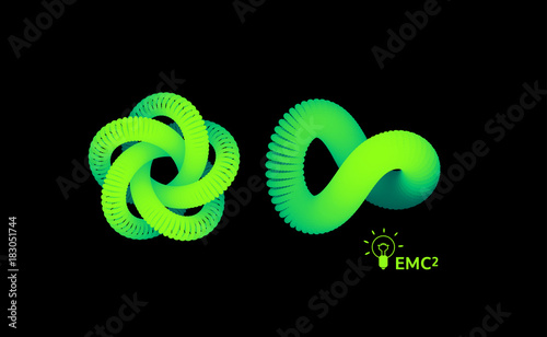 3D abstract element, emblem or icon. Vector illustration for design.