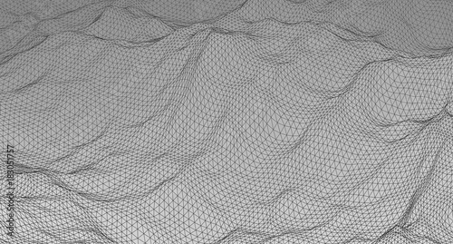 Lattice structure. Science or technology background. Graphic design. 3d grid surface. Abstract vector illustration.