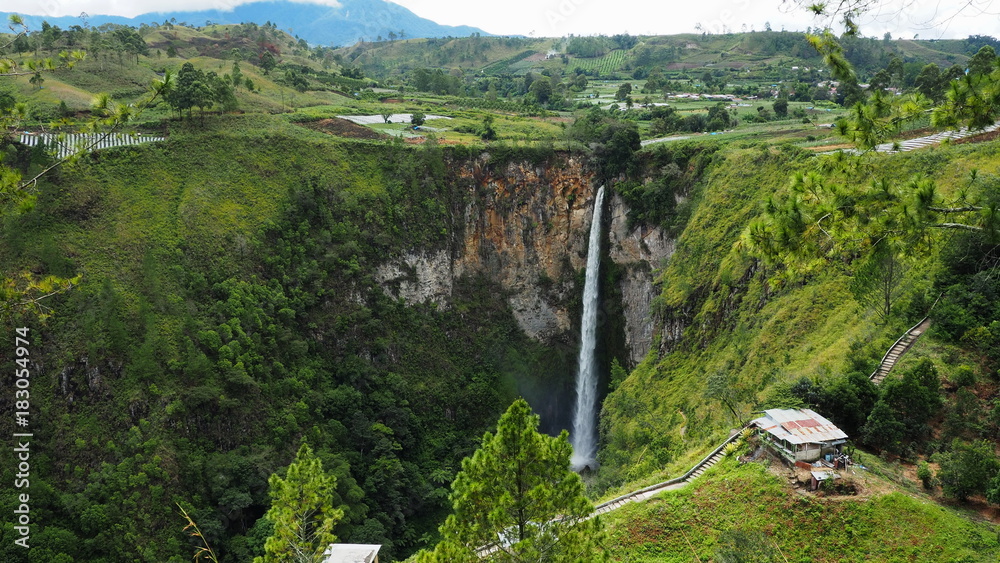 Sipisopiso waterfall at Tonging Village, North Sumatra, Indonesia