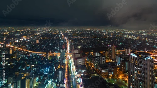 Wallpaper Mural Time-lapse of Osaka from above during a rain storm Torontodigital.ca