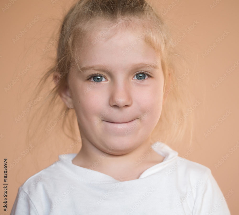 Close-up portrait of adorable little girl. Selective focus with shallow depth of field. Close-up portrait of adorable little girl. Selective focus with shallow depth of field.