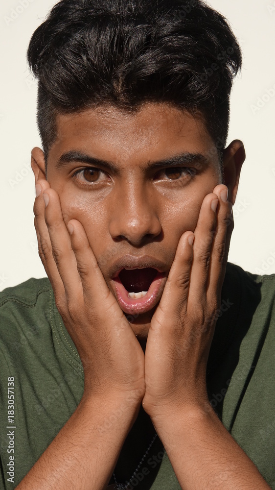 Shocked Young Colombian Male Soldier Shocked Young Colombian Male Soldier