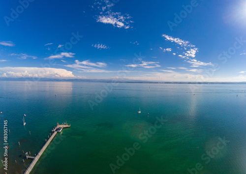 Fototapeta Naklejka Na Ścianę i Meble -  Aerial picture of the landscape of the Lake Constance or Bodensee in Germany