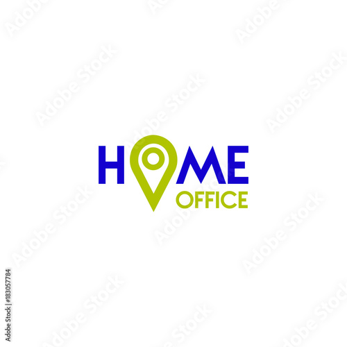 Home office logo icon design template element in flat style. Vector abstract colorful logotype, sign isolated